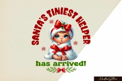 First Baby Christmas, Santa's tiniest helper PNG. Product Image 1