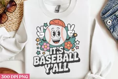 It's baseball y'all PNG,Retro Baseball Png Product Image 3