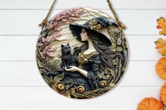 3D Witch Png / Halloween 3D Png / Round Sublimation Design Product Image 2