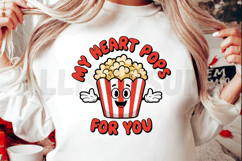 Flaming Popcorn Box Character PNG Sublimation Design Product Image 2