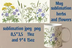 Mug sublimation design wildflowers herbs Product Image 1
