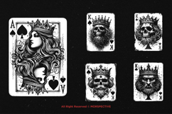 10 Bundle Dark Art Spade Cards King Queen Skull Playing Card Product Image 3
