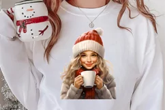 Christmas Little Girl Clipart Sublimation, Christmas PNG Product Image 2