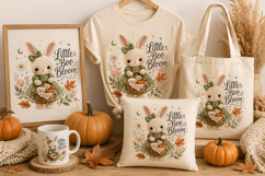 Little Boo Bloom PNG, Halloween Bunny Sublimation Clipart Product Image 2