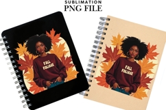 Motivational Autumn melanin woman png Product Image 2