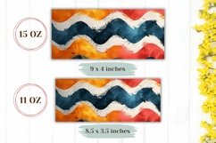 Abstract Mug Wrap Design, Colorful Wave Mug Sublimation Product Image 2