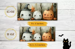 Cute Halloween Mug PNG, Cartoon Pumpkins Coffee Mug Wrap Product Image 2