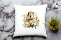 Watercolor Prairie Dog Daisy Clipart Sublimation PNG Product Image 3