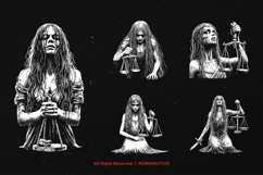 10 Bundle Dark Art Libra Women Scales Zodiac Skull Gothic Product Image 3