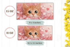 Cute Cat Mug, Love Hearts Mug Print, Animals Mug Design Product Image 2