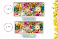 Art Mug Wrap Design, Flowers Mug Sublimation Product Image 2