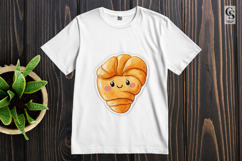 Cute Croissant Kawaii Bakery Clipart PNG Product Image 2