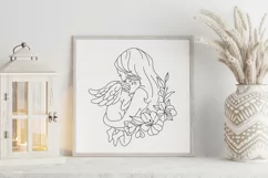 Baby loss memorial svg, Mom holding baby angel svg, png Product Image 2