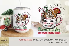 Warm wishes and marshmallow kisses - PNG sublimation design Product Image 1