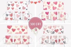 Cartoon Hearts Mug Designs, Watercolor Love Hearts Mug Product Image 2