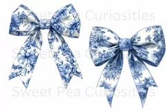 Bows, Blue, Ephemera, PNG, watercolor, Clipart Product Image 2