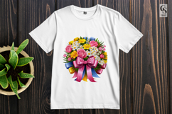 Floral Bouquet With Ribbon Clipart Sublimation PNG Product Image 2
