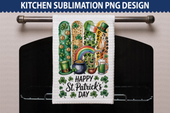 Happy St. Patrick&#039;s Day Kitchen Towel - Brushstroke PNG Product Image 1