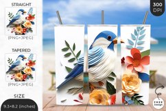 3D Cute Birds Tumbler Wrap| 3D Bird Sublimation Product Image 1
