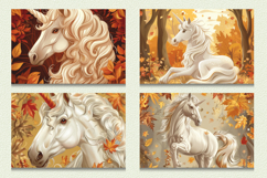 Fall Fantasy Unicorn Cutting Boards sublimation Design Product Image 2