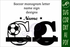 Football or Soccer Capital Monogram Letter C SVG Product Image 2