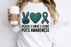 Peace Love Cure Pots Awareness PNG Design Product Image 2
