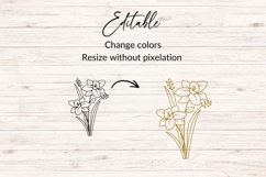 March Birth Flower Bouquet SVG - Daffodil Product Image 2