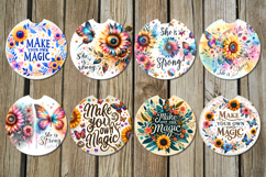 Motivating inscriptions | 8 Car coaster &amp; key chain designs Product Image 2