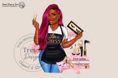 Pink Hair Lash Artist Woman PNG Boss Babe Beauty Design Product Image 1