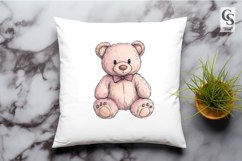 Pink Teddy Bear Clipart Sublimation PNG Product Image 2