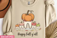 Happy Fall Y'all PNG, Dental Sublimation PNG Product Image 2