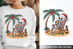 Funny Summer Skeleton Illustration - Sublimation PNG Design Product Image 1