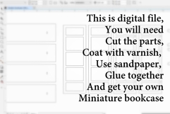 Miniature modern bookcase digital file template, 1:6 scale Product Image 2