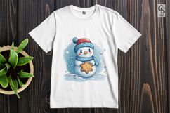 Snowman with Lantern and Cookie Clipart Sublimation PNG Product Image 2