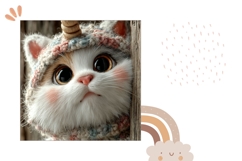 3D Cat Pillow Case Design, Kitten Pillow Sublimation Product Image 2