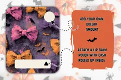 Halloween Bows Money Card, Halloween Bats Money Card Design Product Image 2