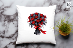 Elegant Red Rose Bouquet Clipart Sublimation PNG Product Image 3