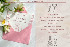 Cheers and Charms, line art fancy event elements vector art Product Image 2