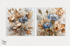Watercolor cornflowers digital paper, background clipart Product Image 2