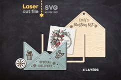 Christmas Envelope SVG laser cut file for Glowforge Product Image 3
