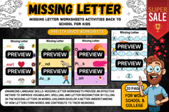 Missing Letter Worksheets for children&#039;s classroom Product Image 2