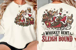 Whiskey Bent Front Back Christmas PNG, Western Santa Front B Product Image 2