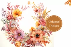 Flowers Tumbler Wrap Template, Flowers Sublimation Design Product Image 2