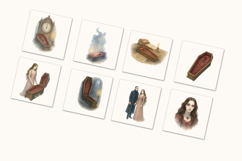Dracula Gothic Watercolor Clipart Bundle Romantic Vampire Product Image 2