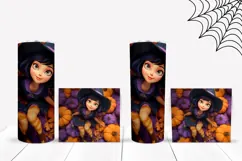 3D Halloween Witch Tumbler, Colorful Pumpkins Tumbler Wrap Product Image 2