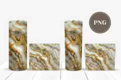 White Gold Marble Tumbler Sublimation, Gold Tumber Designs Product Image 2