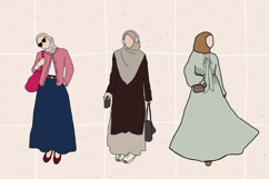 Casual Hijab Outfit Clipart Product Image 2