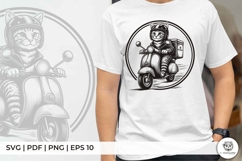 Cool Cat Rider on Classic Motorcycle Product Image 2