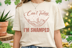 Can't Today I'm Swamped Funny Frog SVG - Lazy Animal T-Shirt Product Image 2