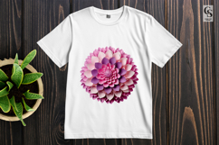 Pink Dahlia Flower Sphere Clipart Sublimation PNG Product Image 2